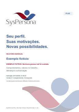 Capa do exemplo de relatório SysPersona Plus